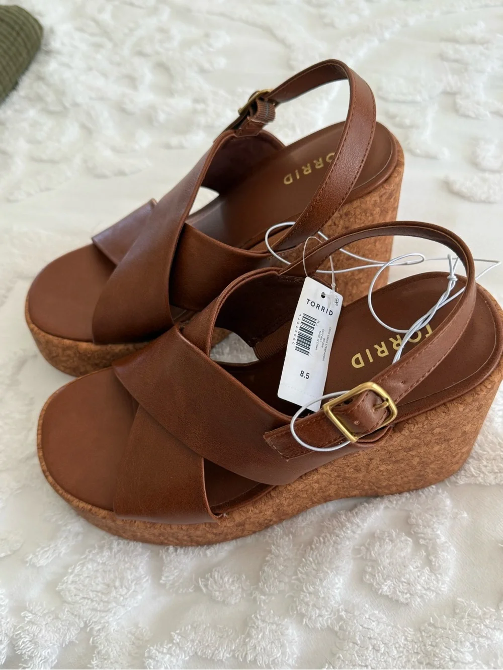 Torrid Brown Crisscross Platform Sandals size 8.5